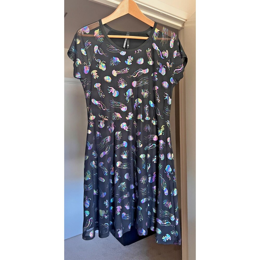 Dangerfield Iridescent Jellyfish Mesh Skater Dress